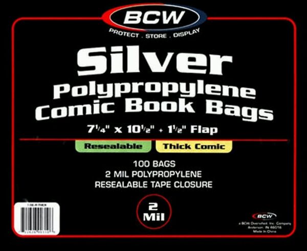 BCW Resealable Silver Thick Comic Bags (100 Stück)