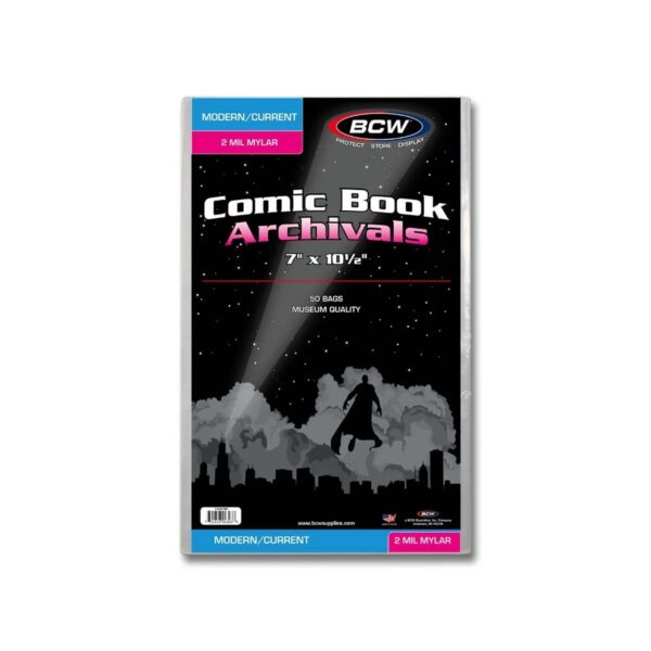 BCW Mylar Current Comic Book Bags (50 Stück) 2-Mil