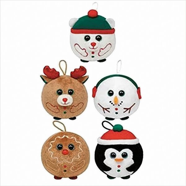 TY 8,5cm XMas Rentier, Lebkuchen, Pinguin, Eisbär, Schneemann Anhänger