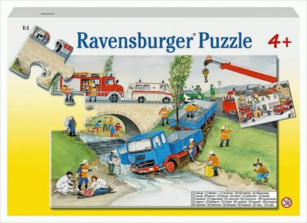 Ravensburger 08909 - Bei der Feuerwehr, 2 x 20 Teile Puzzle