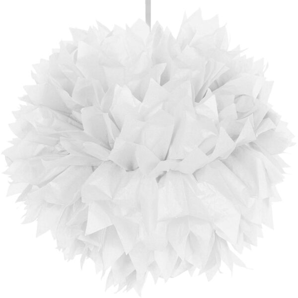 Hängedekoration Pompom Kürbis 30 cm weiß