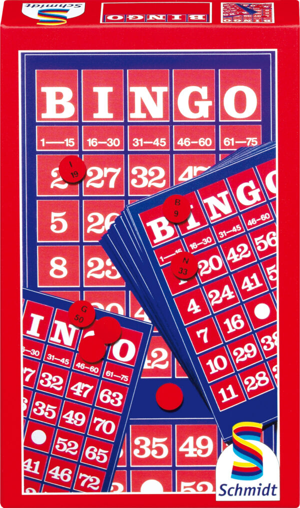 Schmidt Spiele - Bingo mit 10 Karten und 75 Chips, 2-6 Spieler