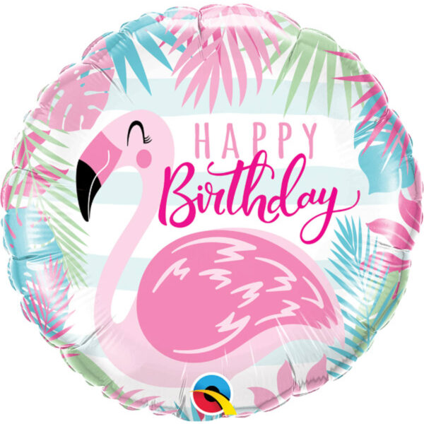 Geburtstag Flamingo-Folienballon - 45 cm