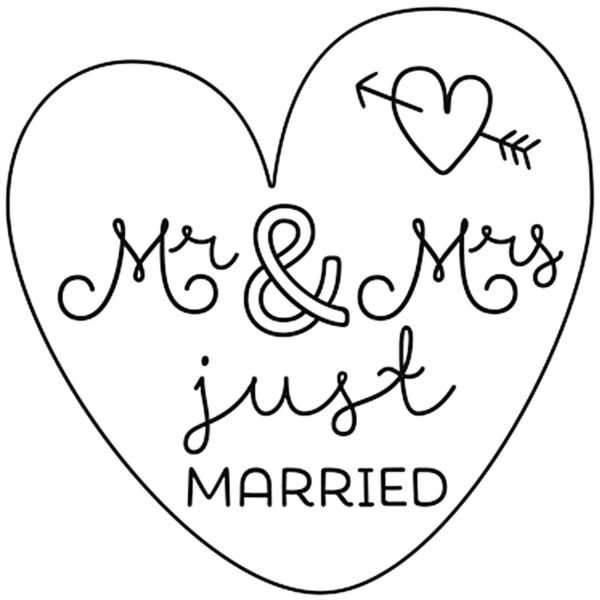 Holz Stempel Mr & Mrs just Married 35 x 35 mm