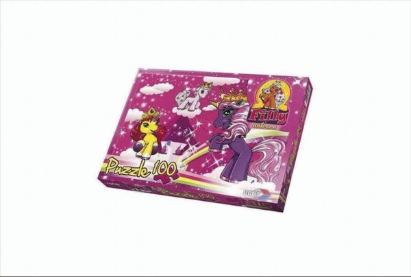 Noris 606037370 - Filly Unicorn - Am Turm, 100 Teile Puzzle