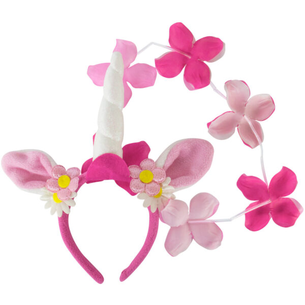 Diadem Tiara Haarreif Einhorn mit Blumen