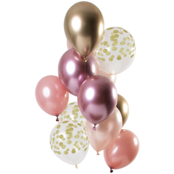 Ballon Set Golden Blush Pink/Gold 30cm - 12 Stück