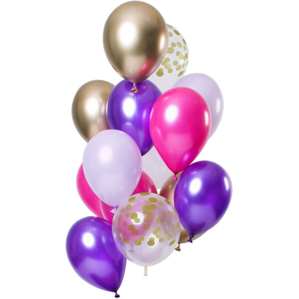 Ballon Set Purple Posh Lila/Pink/Gold 30cm - 12 Stück