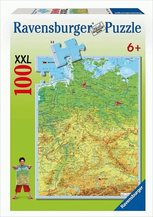 Deutschlandkarte geografisch - 100 Teile XXL Puzzle