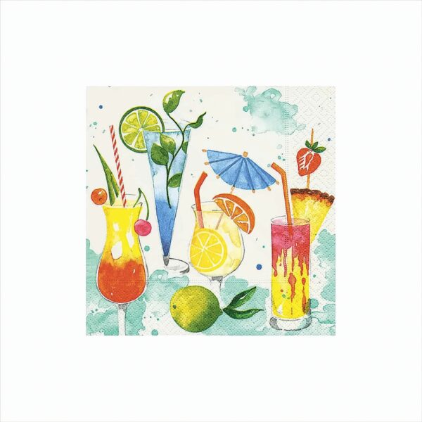 Colourful drinks Motivservietten 33x33cm 20 Stück