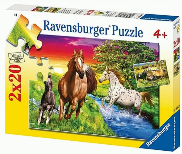 08907 - Pferdewelt, 2 x 20 Teile Puzzle