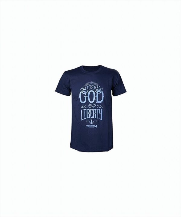 Uncharted 4 T-Shirt -XL- God and Liberty, blau