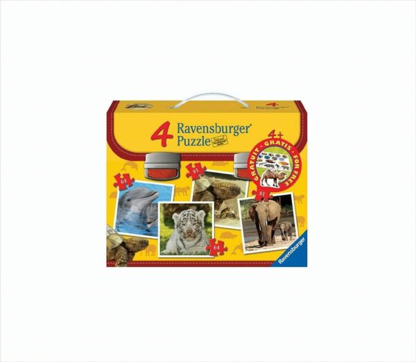 Ravensburger 07045 - Wilde Tierkinder - 2x64 Teile / 2x81 Teile Puzzlekoffer