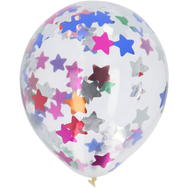 Ballons mit Folie Konfetti Jazzy Sterne 30cm - 4 Stück