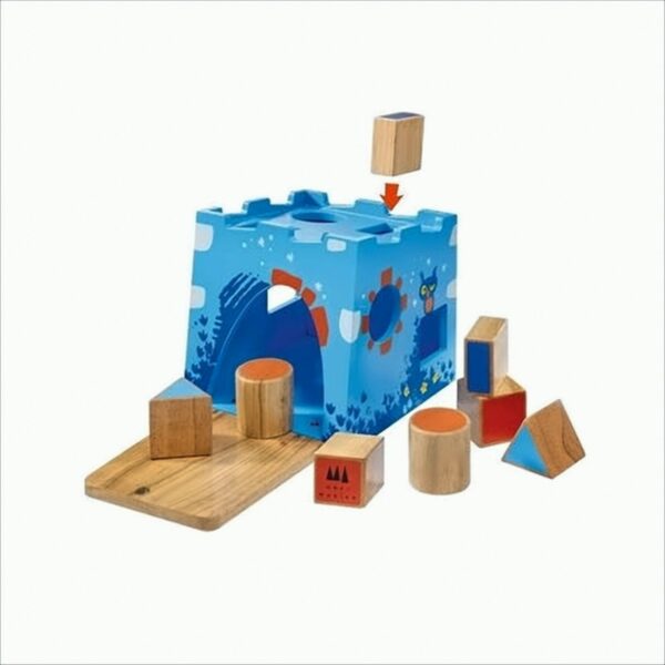 DREI Magier 40901 - Holz - Burg Steckstein, Formen-Sortier-Box