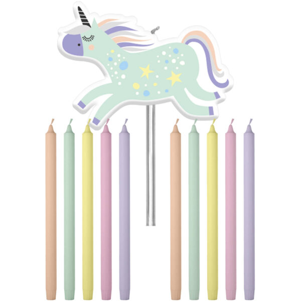 Kerzen Unicorns & Rainbows 10cm - 11 Stück