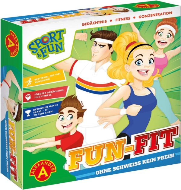 Sport & Fun - Fun FIT, Brettspiel mit Sport Übungen, Aktivität Spiel für Körper und Fitness