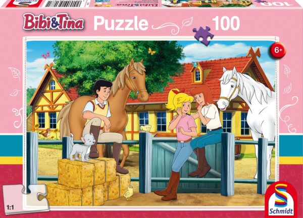 Schmidt Spiele - Puzzle Bibi & Tina - Auf dem Bauernhof, 100 Teile