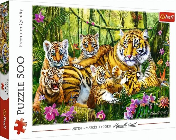 Tiger Familie - Premium Puzzle 500 Teile