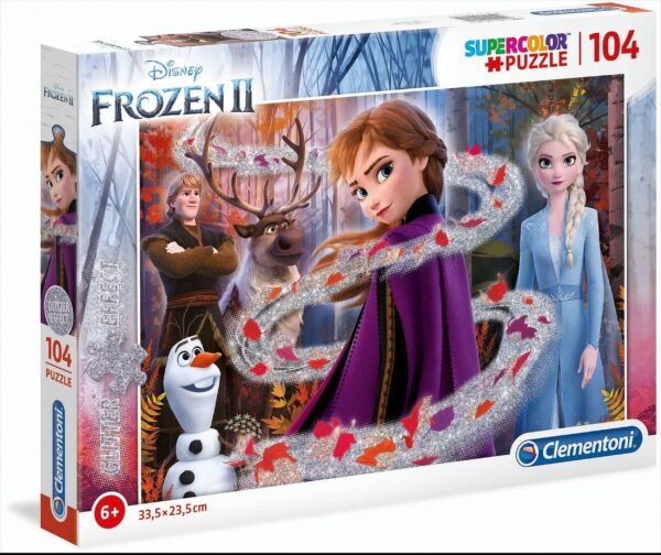 Clementoni - Glitter Puzzle - Frozen 2, 104 Teile