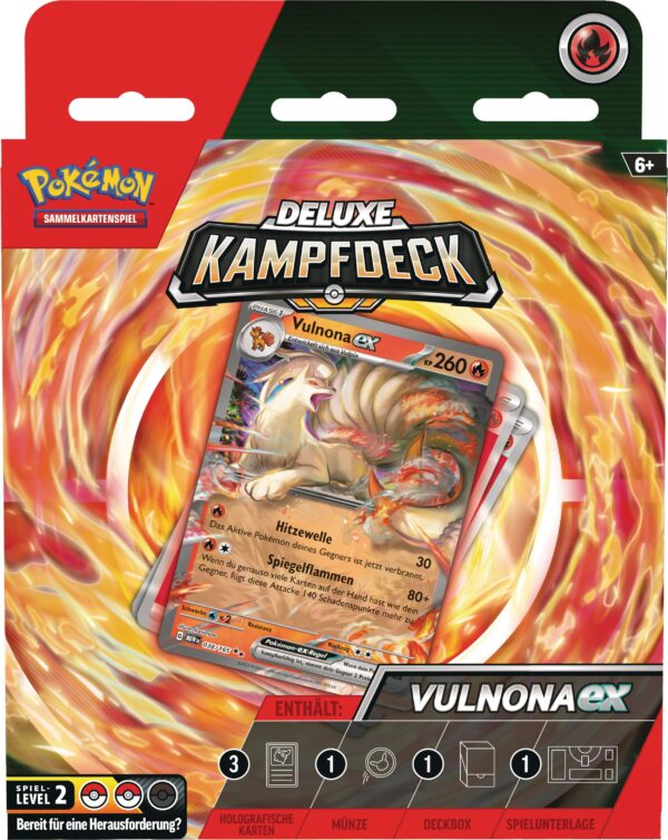 Pokemon Deluxe-Kampfdeck Vulnona-ex (sofort spielbares Deck mit 60 Karten & Zubehör)