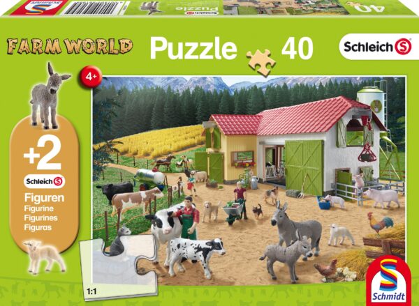 Schleich - Ein Tag auf dem Bauernhof, 40 Teile Puzzle