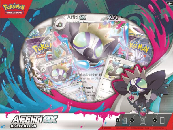 Pokemon Kollektion Affiti-ex (2 holografische Promokarten, 1 überdimensionale holografische Karte & 4 Boosterpacks)