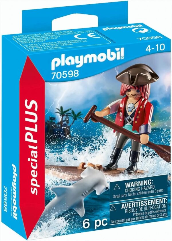 PLAYMOBIL 70598 - Pirates - Pirat mit Floß und Hammerhai