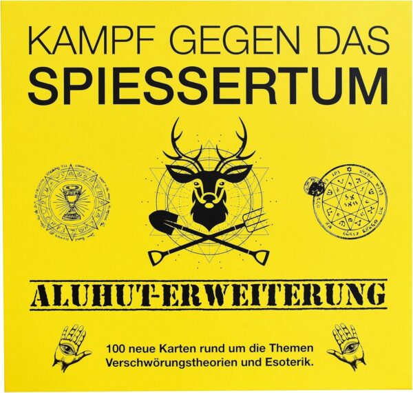 Kampf gegen das Spiessertum - Aluhut Erweiterung mit 100 neuen Spielkarten. Die 2. Erweiterung des fiesen Kartenspiels.