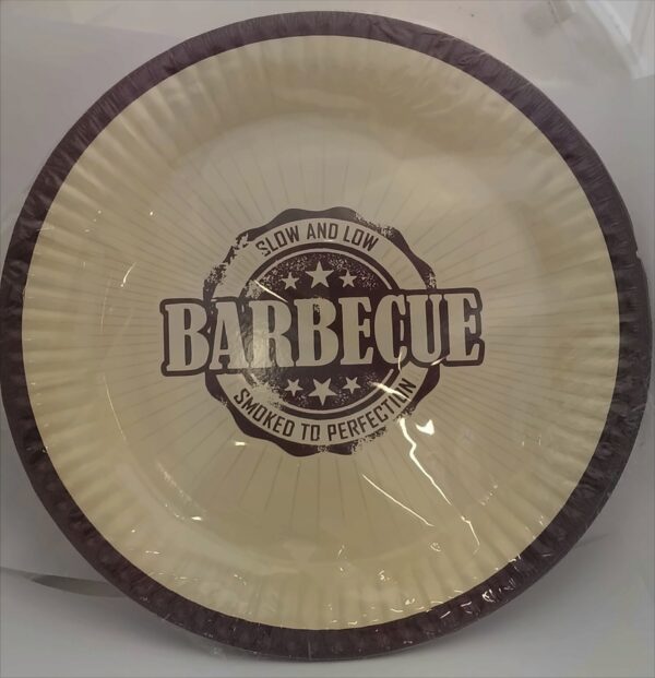 8 x Pappteller mit  Barbecue-Logo für Party, Grillen und Geburtstag - Medium 20 cm