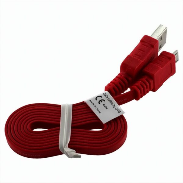 OTB Datenkabel Micro-USB - 0.95m - Flachbandkabel - rot