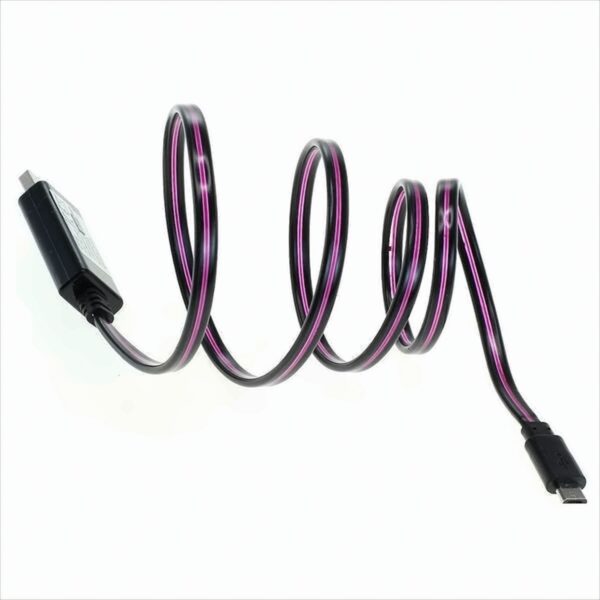 OTB Datenkabel Micro-USB mit animiertem Lauflicht - schwarz-violett