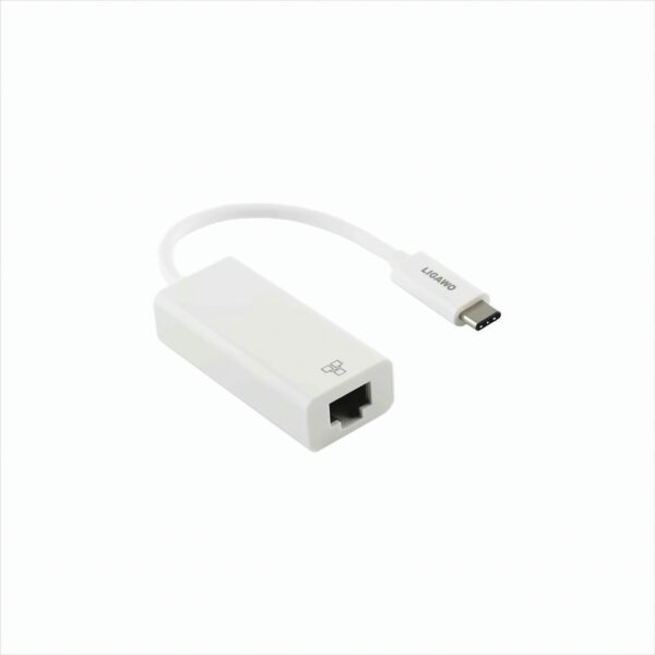 Ligawo 6518944 USB 3.1 Typ C Stecker an RJ45 Gigabit Adapter weiß