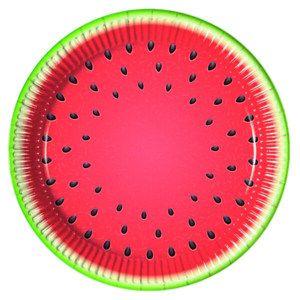 Sommerliche Wassermelone 8 Pappteller 23cm