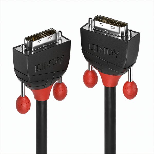 Lindy 36251 1m DVI-D Dual Link Kabel, Black Line, DVI-D Dual Link Stecker an Stecker