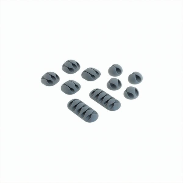 OTB Kabelmanagement - Kabelclips / Kabelhalter - 10er Set grau