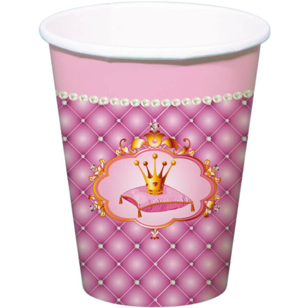 Prinzessin Pappbecher 250 ml - 6 Stück