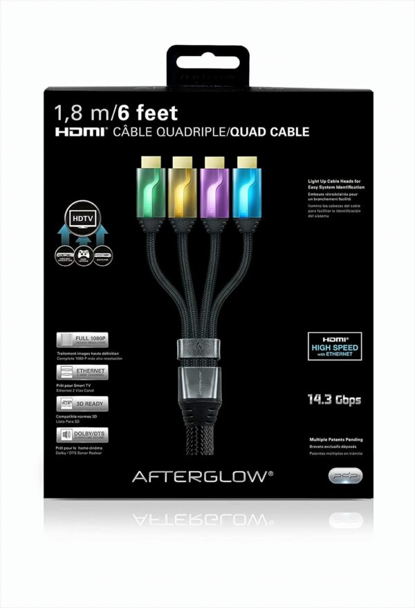 Afterglow HDMI Kabel 1,8m 4 Stk in grün, gelb, lila und blau