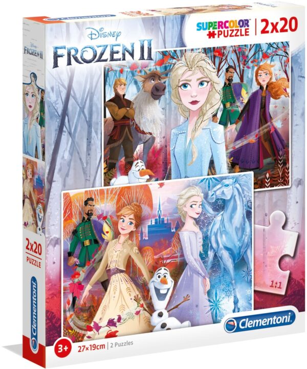 Clementoni - Supercolor Puzzle - Disney Frozen 2, 2x20 Teile