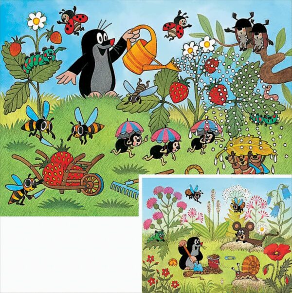 Der Maulwurf im Garten, 2 x 20 Teile Puzzle