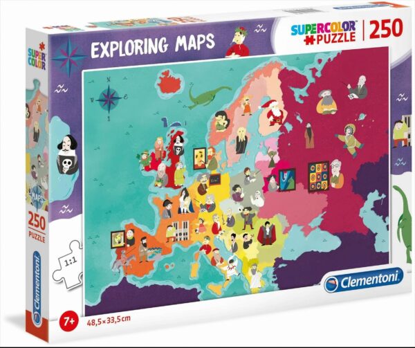 Exploring Maps - Great people in Europe, 250 Teile Puzzle