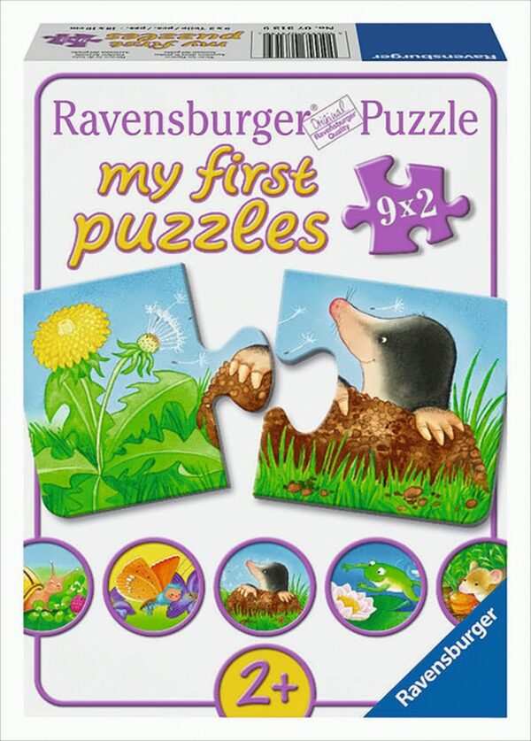 Ravensburger - Tiere im Garten, 9 x 2 Teile