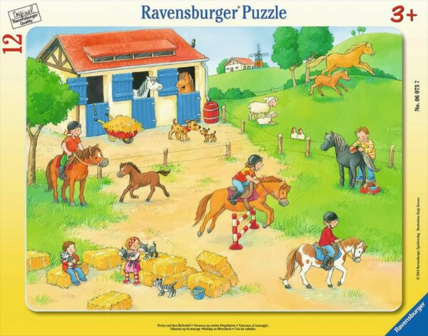 Ravensburger Puzzle - Rahmenpuzzle - Ferien auf dem Reiterhof, 12 Teile