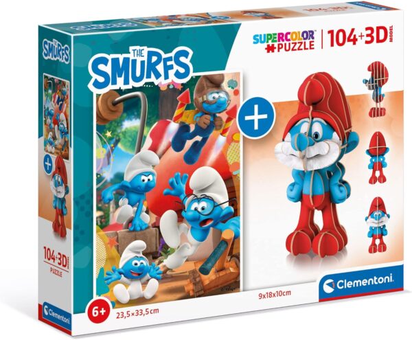 Supercolor The Smurfs 104 Teile und 3D Model Puzzle