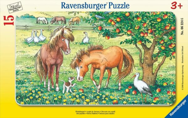 Rahmenpuzzle - 14 Teile - Pferdekoppel