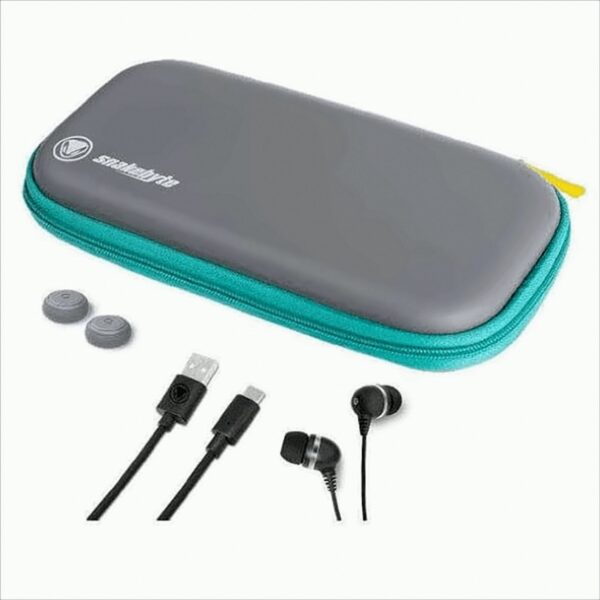 Switch Lite Pack Travel:Kit Tasche + Ladekabel + In-Ear-Kopfhörer + Controller Caps