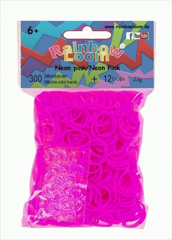 Rainbow Loom - 300 Bänder Neon Pink (15 ct.)