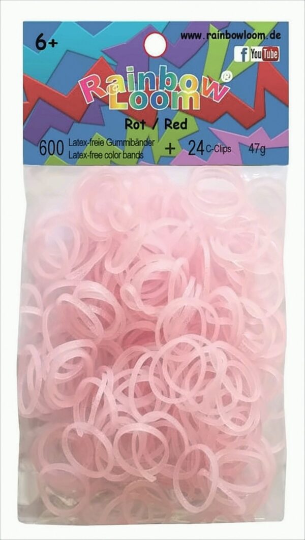 Rainbow Loom - 300 Bänder Glitzer Pink (15 ct.)