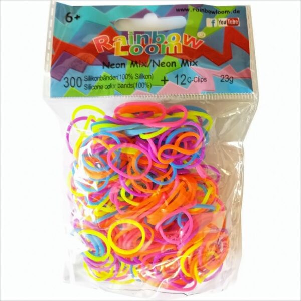 Rainbow Loom - 300 Bänder Neon Mix Colour (15 ct.)