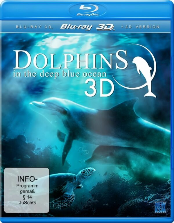 Dolphins in the deep blue ocean 3D